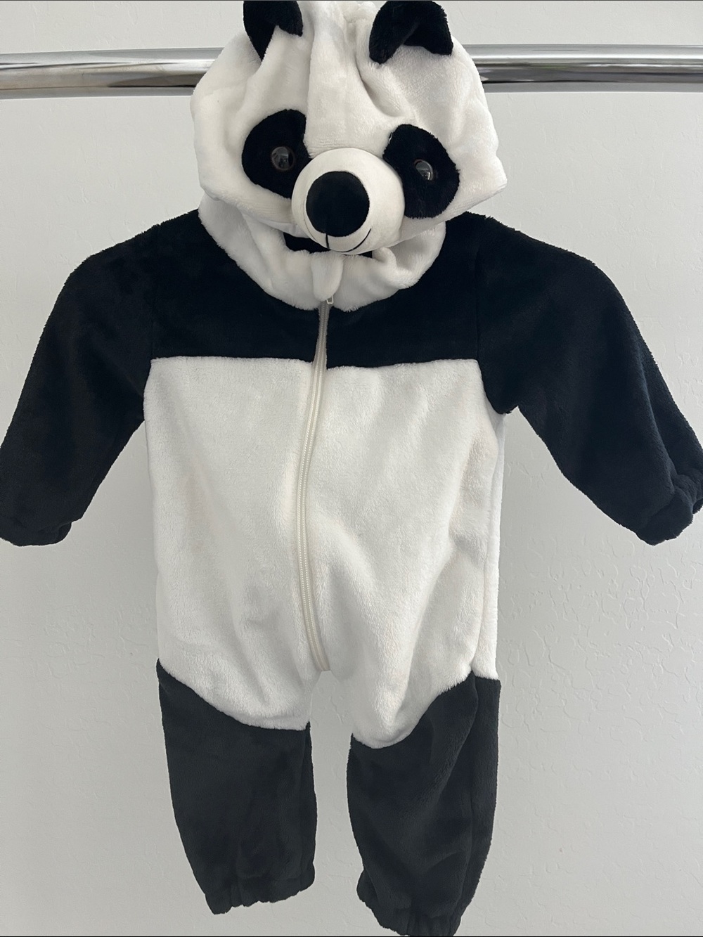 M&M'S Black & White Panda One-Piece Footie with Hood Size 6-12 months